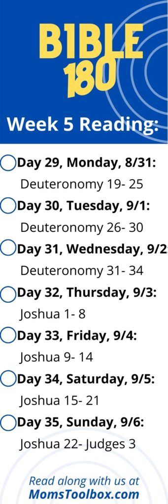 Reading plan for week 5 of Bible 180